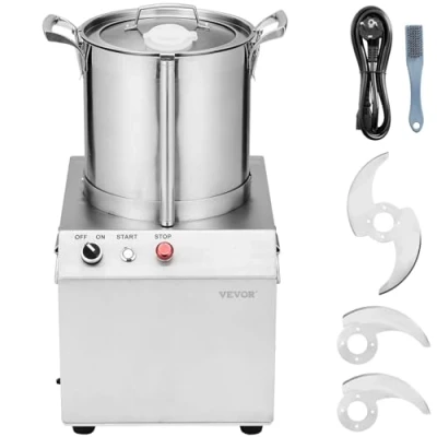 Abbildung von VEVOR Küchenmaschine Gemüsezerkleinerer Lebensmittelechter Edelstahl Mixer 10L