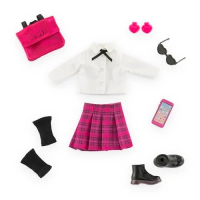 Abbildung von Corolle Girls Zubehörset Schuluniform, 8 Teile, für alle 28cm Ankleidepuppen