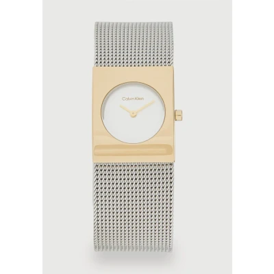 Abbildung von Calvin Klein Zwei Zeiger Quarzwerk Uhr für Damen Kollektion CK Pulse mit Silbernes Edelstahl Mesh Gliederarmband 25100139