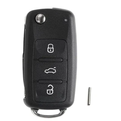 Abbildung von 3 Tasten Ersatz Klapp Autoschlüsselgehäuse Funkschlüssel Schlüssel kompatibel für VW Golf Mk6 T1guan Polo Passat Sk0da Octavia Touran (ohne Transponder und Batterie)