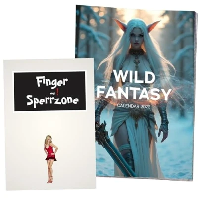 Abbildung von Erotik Kalender 2026 Pin Up Motive, DIN A4, aufgeklappt A3 Wandkalender, inkl. Mappe und Magneten (Creatures Wild Fantasy Girls)