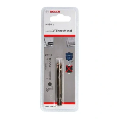 Abbildung von Bosch Professional 1x Zentrierbohrer Plus HSS Co (Aufnahme 3/8“ Sechskant, 7,15 x 65 mm, Zubehör Lochsäge)