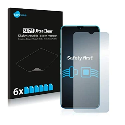 Abbildung von Savvies 6 Stück Schutzfolie für realme 5 Pro Displayschutz Folie Ultra Transparent