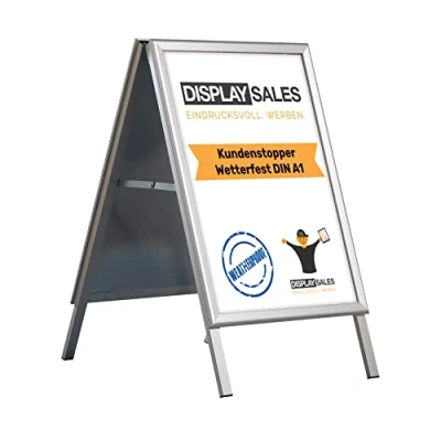 Abbildung von Update Displays Kundenstopper Outdoor wasserfest 32mm Gehrung A1 silbe