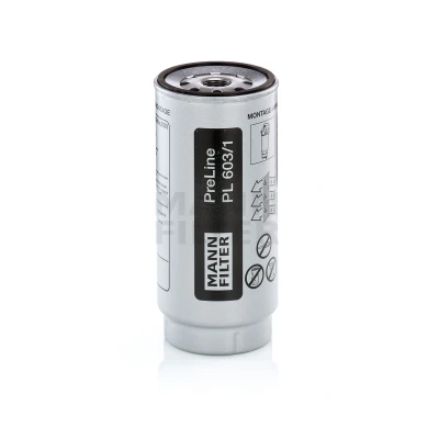 Abbildung von MANN FILTER PL 603/1 x Kraftstofffilter Anschraubfilter mit Dichtung MERCEDES BENZ: ACTROS MP4, UNIMOG, ANTOS