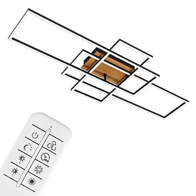 Abbildung von Briloner Leuchten LED Deckenleuchte 3156014 FRAME, fest integriert, Kaltweiß, Neutralweiß, Warmweiß, Deckenlampe, 104x42x10,5cm, Schwarz, 55W, Wohnzimmer, Schlafzimmer