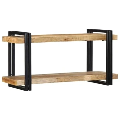 Abbildung von vidaXL Wandregal 90x33x45 cm Raues Massivholz Mango, schwebendes Regal, Wandregal, Regalbrett, Regal für Hauswirtschaftsräume, CD