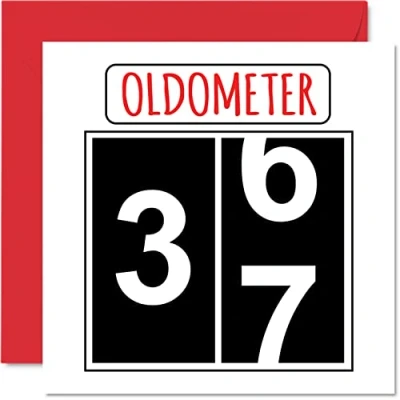 Abbildung von Lustige Karten zum 37. Geburtstag für Männer und Frauen Oldometer Glückwunschkarte Vater Mutter Sohn Tochter Bruder Schwester 145mm Grußkarten Karte