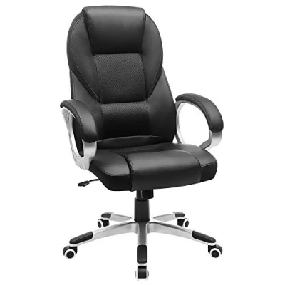 Abbildung von SONGMICS Bürostuhl Chefsessel Drehstuhl Computerstuhl Sitzhöhenverstellung office Stuhl Polsterung, OBG22B, Schwarz
