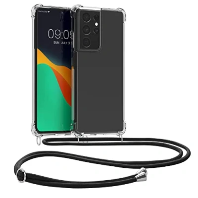 Abbildung von kwmobile Necklace Case kompatibel mit Samsung Galaxy S21 Ultra Hülle Silikon Cover Handykette Band Handyhülle Transparent