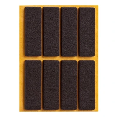 Abbildung von haggiy peha Filzgleiter Parkettgleiter selbstklebend, eckig, 15x45 mm, braun (8 Stück)