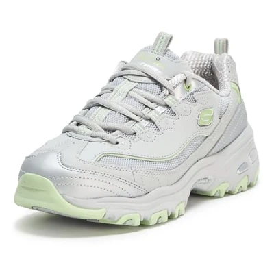 Abbildung von Skechers D&#039;LITES Sneaker low, Damen, Größe: 38, Gray/silver/lime Schuhe