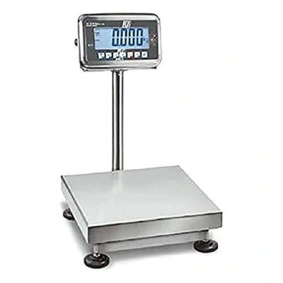 Abbildung von KERN Serie SFB Edelstahl Plattformwaage mit Hochanzeige und Schutzklasse IP65/IP67, 50kg Wägebereich, 5g Ablesbarkeit, 400mm x 300mm