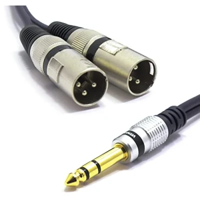 Abbildung von VITALCO 2x XLR Stecker auf Stereo Klinke Kabel 3m Mikrofonkabel 3 Polig Männlich 6,3 TRS Klinkenstecker Adapter