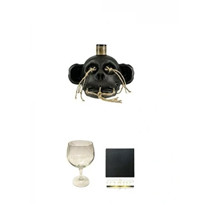 Abbildung von Deadhead 5 Jahre Dark Chocolate Rum 35% 0,7 Liter + Legendario Rumglas Ballonglas 330 ml 1 Stück Schiefer Glasuntersetzer eckig ca. 9,5 cm Durchmesser