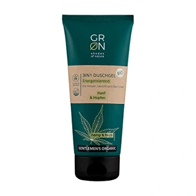 Abbildung von G R N shades of nature [GRÜN] Biokosmetik 3in1 Body Wash Energetisierend Bio Hanf &amp; Hopfen für anspruchsvolle Haut Pflege und Reinigung Körper, Gesicht (Bart ) Haare vegan 200 ml