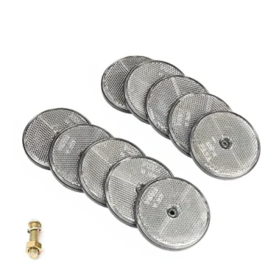 Abbildung von ETUKER 10 Stück Rückstrahler, Runden Seitenreflektoren Anhänger Reflektor Schrauben Rückstrahler Katzenaugen Reflektoren, Für Wohnwagen/RV/LKW/Anhänger (Weiß)