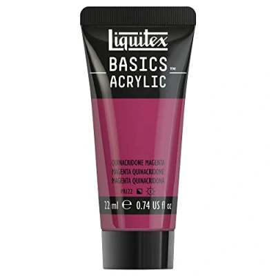 Abbildung von Liquitex 8870479​ Basics Acrylfarbe Quinacridone Magenta​, 22ml Tube, lichtecht, wasserfest, zum Malen und Dekorieren von Holz, Metall, Keramik, Kunststoff, Leinwand