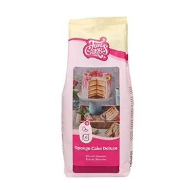 Abbildung von FunCakes Mix für Biskuit Deluxe: Einfach zu bedienen, wunderbar leichter Biskuitkuchen, perfekt die Kuchendekoration, Konditorqualität, Kuchenbasis, Halal., 1 kg