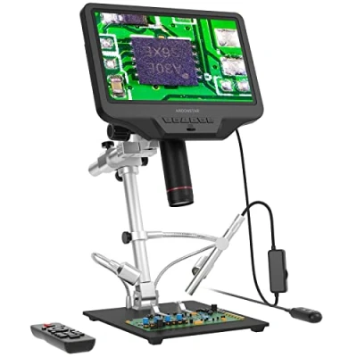 Abbildung von Andonstar AD409 Pro HDMI Digitales Mikroskop mit Endoskop, 10,1 Zoll LCD Bildschirm Lötmikroskop, 300X USB Elektronische Mikroskopkamera für PCB Löten, Münzsammlung, unterstützt Windows PC