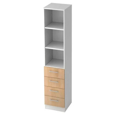 Abbildung von HAMMERBACHER Regalschrank 7600 RE, V7600/W/E/RE weiß, eiche