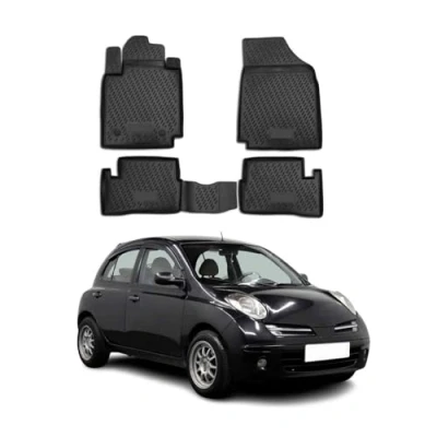 Abbildung von OMAC 5004444 Fußmattensatz Gummi, TPE (thermoplastischer Elastomer) 4 schwarz NISSAN: Micra 3, C+C 3