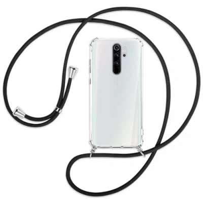 Abbildung von mtb more energy Handykette kompatibel mit Xiaomi Redmi Note 8 Pro (6.53&#039;&#039;) schwarz Smartphone Hülle zum Umhängen Anti Shock Full TPU Case