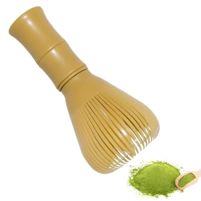 Abbildung von Matcha Schneebesen, Matchabesen für Tee, Traditioneller Starter Set, Besen Herstellungswerkzeuge, Japanische Whisk, Rührer harz Material, Gelb