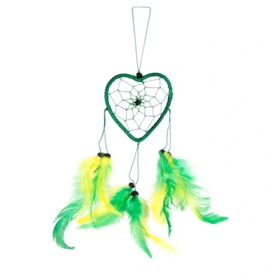 Abbildung von Ca 35cm x 9 Herz Dreamcatcher Traumfänger Neon Grün Gelb Auto