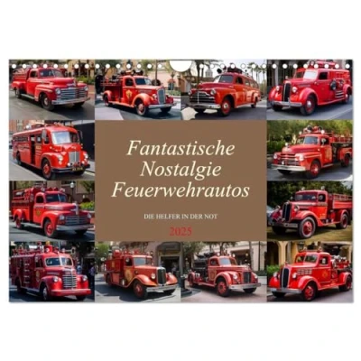 Abbildung von Fantastische Nostalgie Feurwehrautos (Wandkalender 2025 DIN A4 quer), CALVENDO Monatskalender