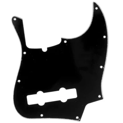 Abbildung von Musiclily Pro 5 Saiter 10 Löcher Contemporary J Bass Pickguard JB style Schlagbrett für Fender American Jazz Bass,3 lagig Schwarz