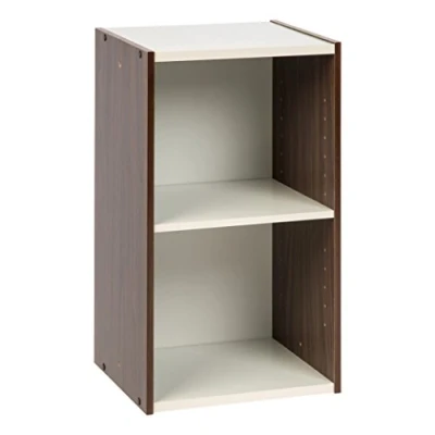 Abbildung von Iris Ohyama Platzsparendes Regal, Extra Breit, 2 Ebenen, Braun, Verstellbar, Modular, Für Wohnzimmer, Homeoffice, Schlafzimmer, Organisation, Bücher, CD, Dekor, Einfache Montage, UB 6035