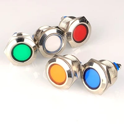 Abbildung von GUUZI 5pcs 12V 24V 19mm LED Metall Kontrollleuchte Wasserdichte Signallampe Rot Grün mit Draht