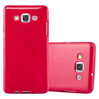 Abbildung von Cadorabo Hülle kompatibel mit Samsung Galaxy A5 2015 Schutzhülle TPU Silikon Case Jelly Design Slim Kratzfest Weiche Gummi Rundumschutz für in Rot