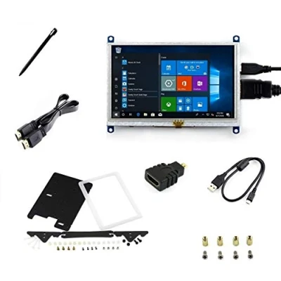 Abbildung von IBest 5 inch TFT LCD B Resistive Touch Display Screen 800x480 Monitor HDMI USB Interface with Bicolor Case for Raspberry Pi 3 Model B+ A+ A, Beaglebone Black,PC Support Windows 10 IOT/10/8.1/8/7