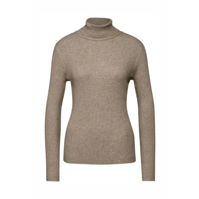 Abbildung von Street One Basic Rollkragen Strickpullover, Damen, Größe: 42, Beige