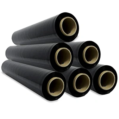 Abbildung von Stretch Verpackungsfolie, schwarze Kunststofffolie zum Verpacken, schützende Kunststoffrolle für Versand und Umzug, Rolle von 50 cm bis zu 400 m dehnbar Ofituria (1 Stück)
