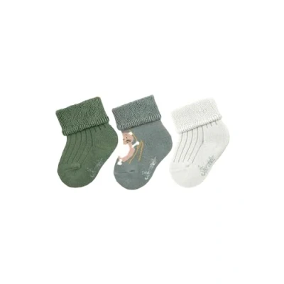 Abbildung von Sterntaler 3ER Biber Unisex Socken für Kinder, Größe: 18, Dunkelgrün meliert