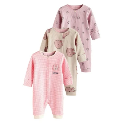 Abbildung von Next Regular FIT Bright Footless 3 PACK Strampler für Kinder, Größe: 86, Pink