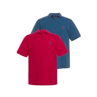 Abbildung von JP1880 2ERPACK Seitenschlitze Regular FIT Poloshirt, Herren, Größe: 7XL, Magenta