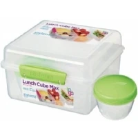 Abbildung von Sistema TO GO Brotdose mit Fächern Cube Max große 2L Bento Lunchbox auslaufsicherem Joghurtbehälter für Kinder &amp; Erwachsene BPA frei gemischte Farben (nicht auswählbar)