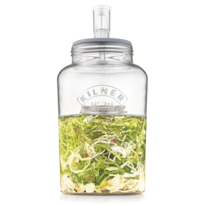 Abbildung von KILNER Fermentationsglas Großes Fermentier Set 5000 ml, lebensmittelecht, geschmacksneutral, geruchsneutral, (Set)