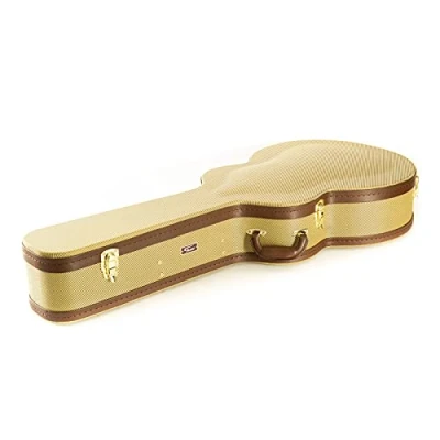 Abbildung von Fame Tweed Case Jumbo/Jazz Guitar Robuster Formkoffer mit Überzug, Holzkern, Plüsch Innenfutter, Zubehörfach