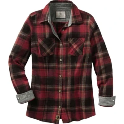 Abbildung von Legendary Whitetails Cottage Escape Damen Kleidung, Flanell, langärmelig, kariert, einfarbig, tailliert, Knopfleiste, Wald Plaid, XX Large