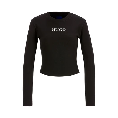 Abbildung von HUGO Della Langarmshirt, Damen, Größe: Large, Black