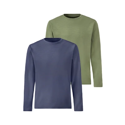 Abbildung von John Devin Langarmshirt (Packung, 2 tlg., 2er Pack) in hochwertiger slub yarn Qualität