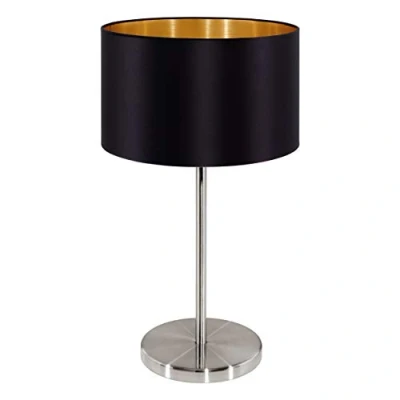 Abbildung von Eglo 31627 Tischleuchte MASERLO Textil schwarz, gold E27 max.1X60W mit Kabelschalter