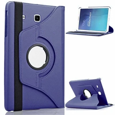 Abbildung von TechDealsUK Drehbare Schutzhülle für Samsung Galaxy Tab A 9.7 2015 T550 T555 P550 P555, 360 Grad drehbar, Schlichtes PU Leder, Folio Ständer, Blau
