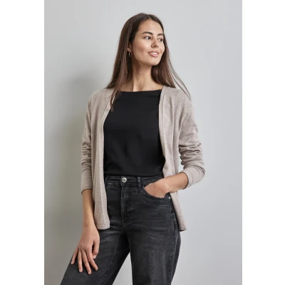 Abbildung von Street One Offene Strickjacke, Damen, Größe: 34, Beige