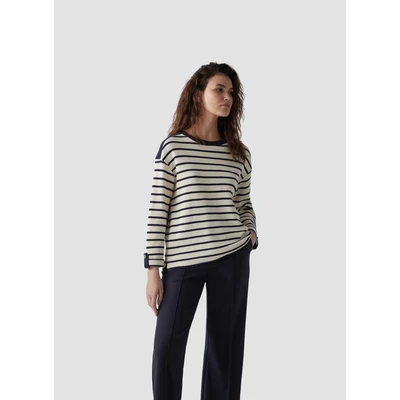 Abbildung von LeComte Sweatjacke &quot;LeComte Gestreiftes Sweatshirt mit Details an Schulter und Ärmel&quot;